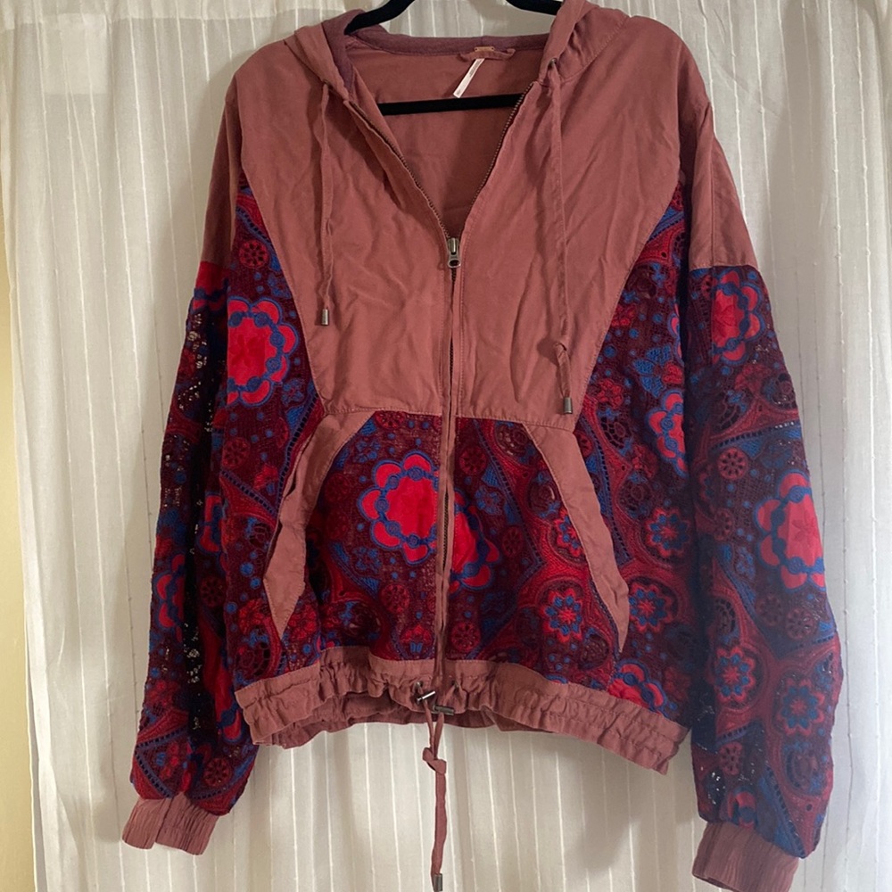 Free people hooded, crochet jacket